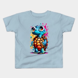 Turtle Colourful - Cute Turtle - I love Turtles Kids T-Shirt